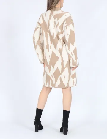 Rochie scurta Vero Moda, maro/alb