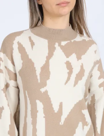 Rochie scurta Vero Moda, maro/alb