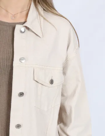 Jacheta Oversize Vero Moda, ecru