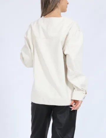 Jacheta Oversize Vero Moda, ecru Alb