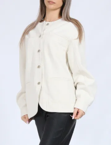 Jacheta Oversize Vero Moda, ecru Alb