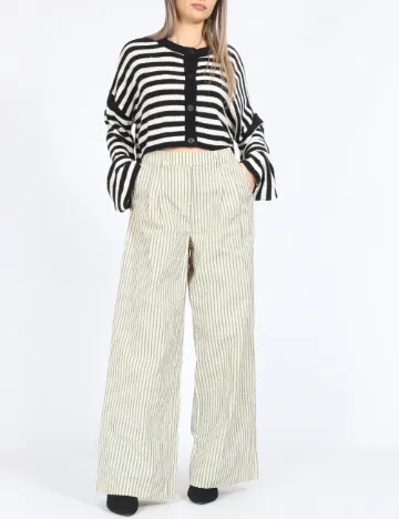 Pantaloni Vero Moda, crem/verde