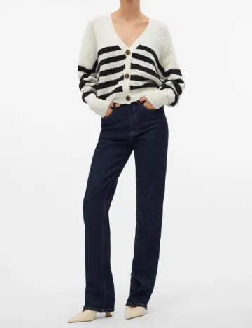Cardigan Vero Moda, alb/negru