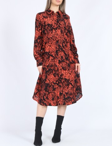 Rochie scurta Vero Moda, negru/caramiziu