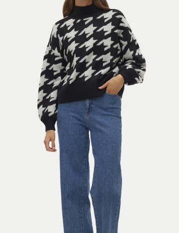 Pulover Vero Moda, negru/gri