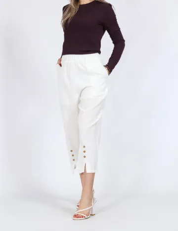 Pantaloni trei sferturi Emery Rose, alb