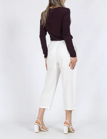 Pantaloni trei sferturi Emery Rose, alb