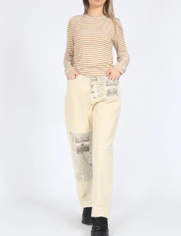 Bluza Vero Moda, maro/alb