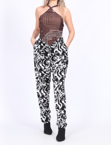 Pantaloni Vero Moda, alb/negru