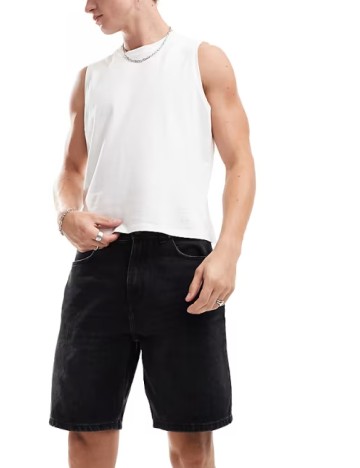 Pantaloni scurti Pull&Bear, negru