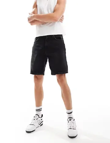 Pantaloni scurti Pull&Bear, negru Negru