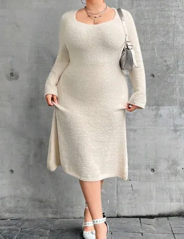 Rochie medie SHEIN CURVE, ecru
