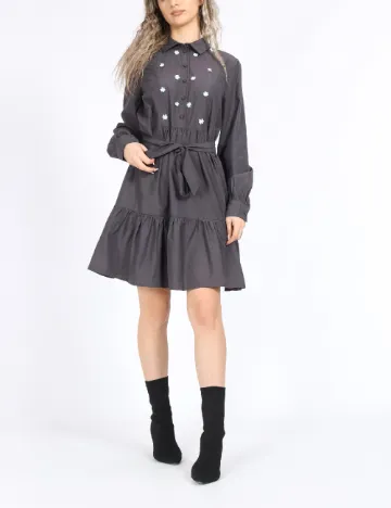 Rochie scurta Vero Moda, gri petrol
