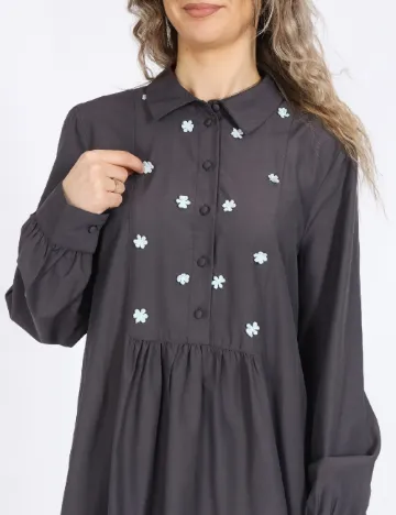Rochie scurta Vero Moda, gri petrol