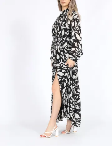 Rochie lunga Only, alb/negru
