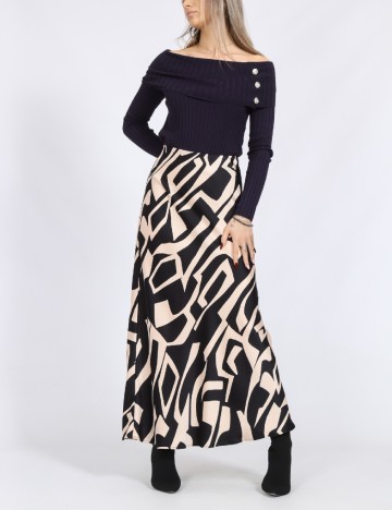 Fusta Only, crem/negru