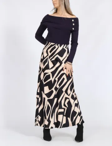 Fusta Only, crem/negru