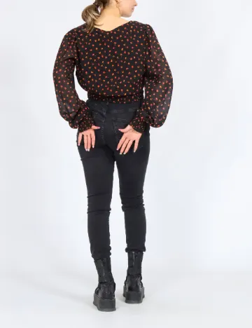 Top Only, negru/caramiziu