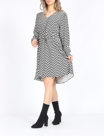 Rochie scurta Only, alb/negru