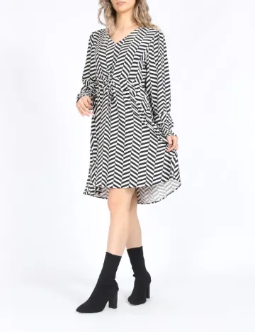Rochie scurta Only, alb/negru