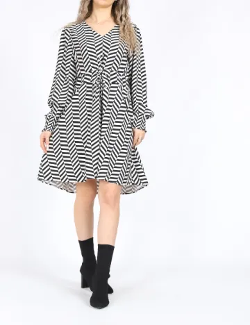 Rochie scurta Only, alb/negru