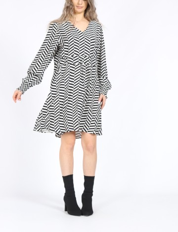 Rochie scurta Only, alb/negru