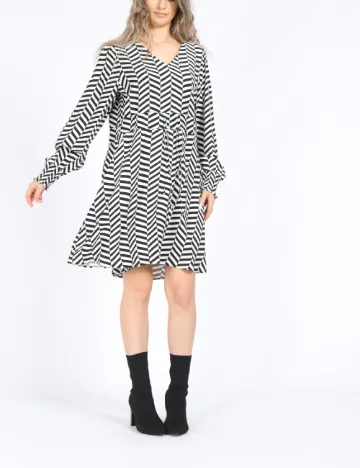 Rochie scurta Only, alb/negru