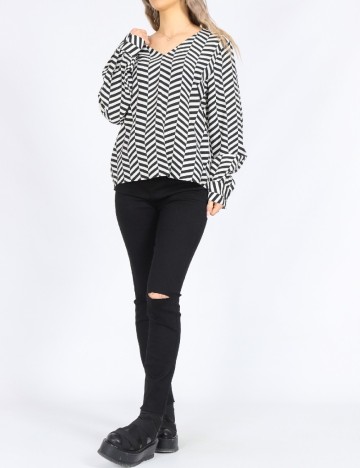 Bluza Only, alb/negru