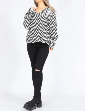 Bluza Only, alb/negru