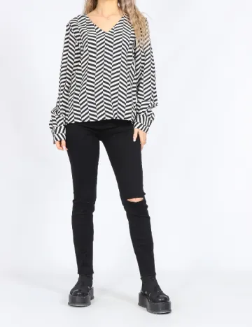 Bluza Only, alb/negru