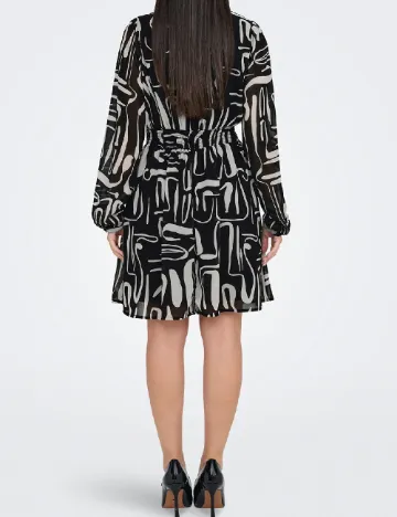 Rochie scurta Only, alb/negru