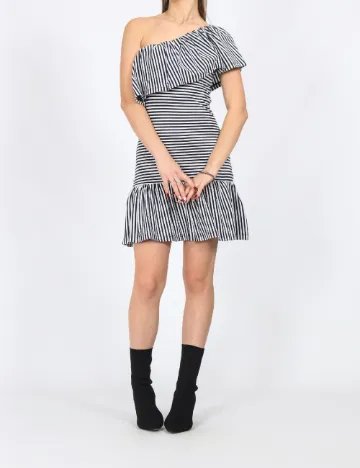 Rochie scurta Motivi, bleumarin inchis/alb