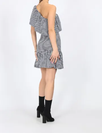 Rochie scurta Motivi, bleumarin inchis/alb