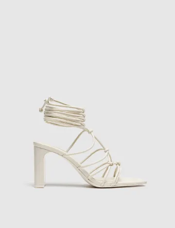Sandale Stradivarius, crem