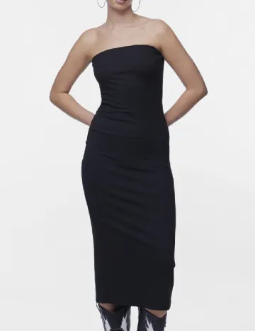 Rochie medie Pieces, negru