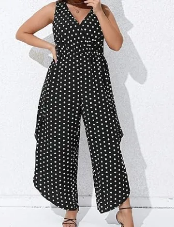 Salopeta SHEIN CURVE, alb/negru