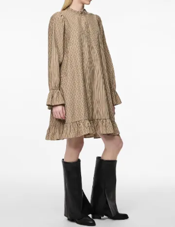Rochie scurta Pieces, maro