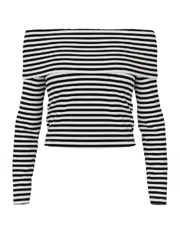 Bluza Pieces, alb/negru