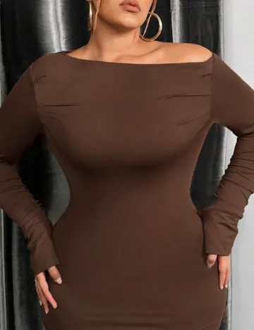 Rochie scurta SHEIN CURVE, maro