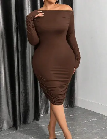 Rochie scurta SHEIN CURVE, maro
