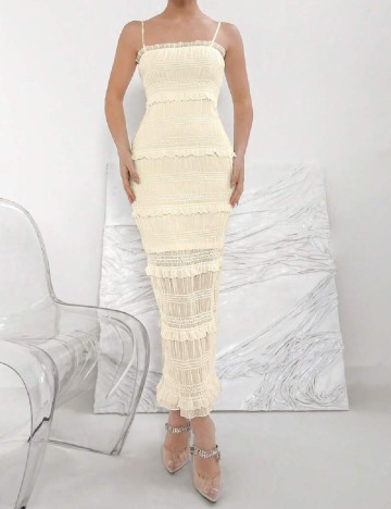 Rochie lunga SHEIN, crem
