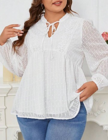 Bluza SHEIN CURVE, alb