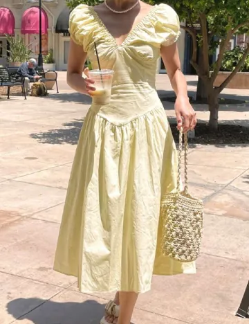 Rochie medie Dazy, galben Galben