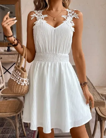 Rochie scurta SHEIN, alb Alb