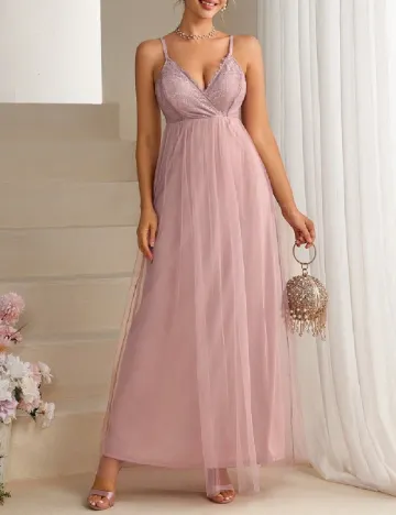 Rochie lunga SHEIN, roz pudra