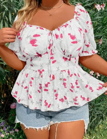 Bluza SHEIN CURVE, alb