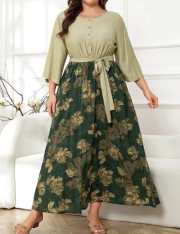 Rochie lunga SHEIN CURVE, verde