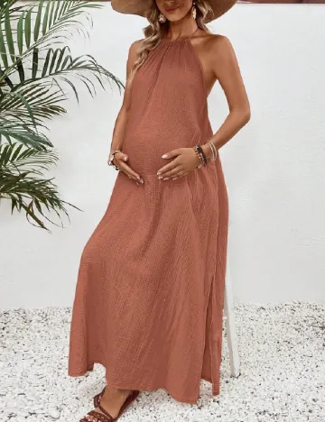 Rochie lunga SHEIN Maternity, maro