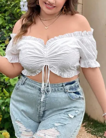 Top SHEIN CURVE, alb