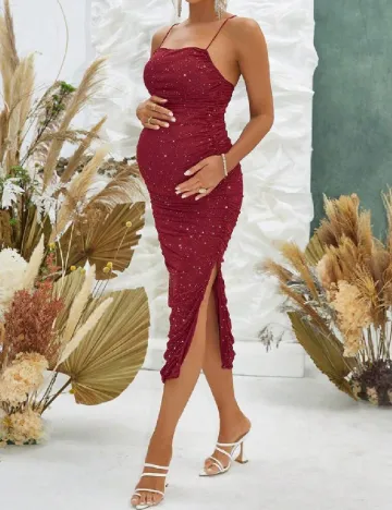 Rochie medie SHEIN Maternity, visiniu